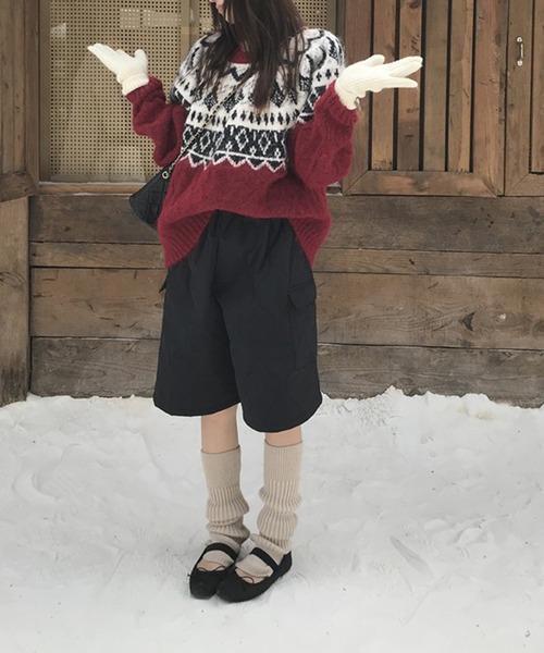 LYEON（リヨン）の「キルティングカーゴハーフパンツ（カーゴパンツ・レディース・グレー/ベージュ/ブラック・FREE）」の5枚目の写真