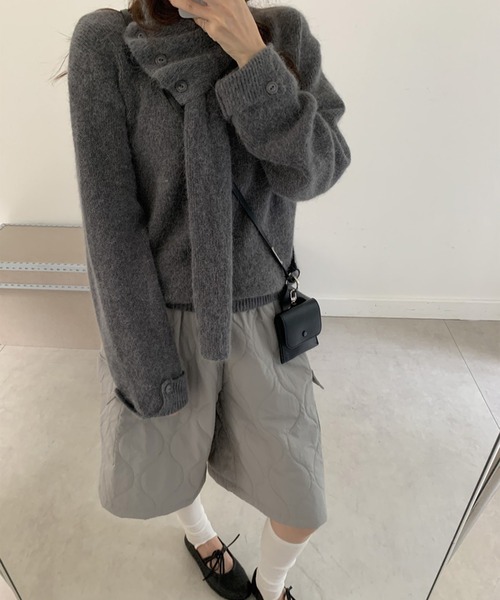LYEON（リヨン）の「キルティングカーゴハーフパンツ（カーゴパンツ・レディース・グレー/ベージュ/ブラック・FREE）」の6枚目の写真