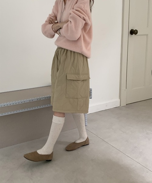 LYEON（リヨン）の「キルティングカーゴハーフパンツ（カーゴパンツ・レディース・グレー/ベージュ/ブラック・FREE）」の21枚目の写真