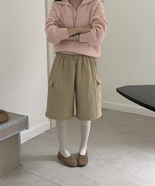 LYEON（リヨン）の「キルティングカーゴハーフパンツ（カーゴパンツ・レディース・グレー/ベージュ/ブラック・FREE）」の22枚目の写真