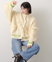 AULA AILA | ＡＵＬＡコンビ編みカーディガン(ニット/セーター)