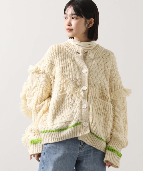 AULA AILA（アウラアイラ）の「ＡＵＬＡコンビ編みカーディガン（ニット/セーター・レディース・アイボリー・FREE）」の12枚目の写真
