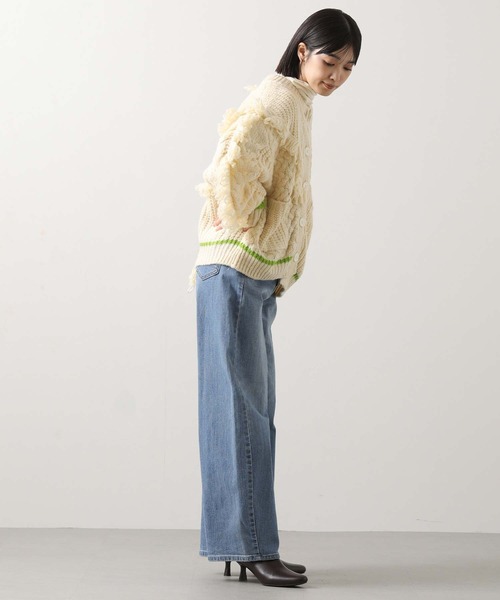 AULA AILA（アウラアイラ）の「ＡＵＬＡコンビ編みカーディガン（ニット/セーター・レディース・アイボリー・FREE）」の6枚目の写真
