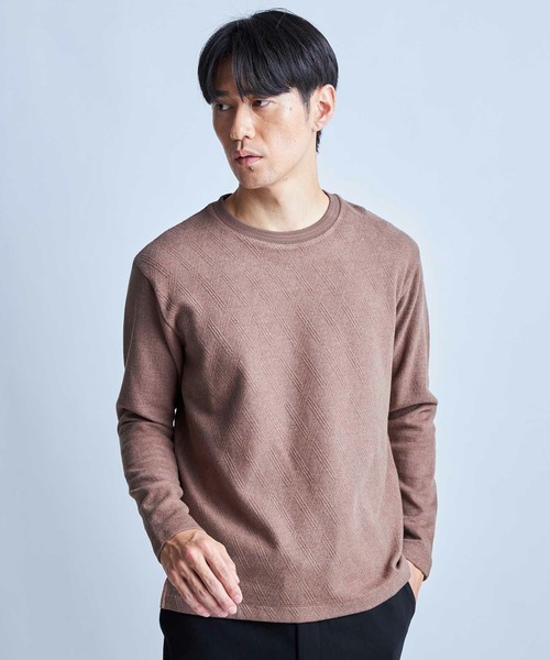 UNION STATION（ユニオンステーション）の「ジオメトリック フクレジャガードT（Tシャツ/カットソー・メンズ・ブラウン/ホワイト/ブラック・LL/L/M）」の3枚目の写真