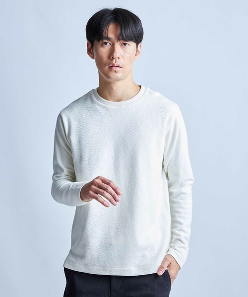 UNION STATION（ユニオンステーション）の「ジオメトリック フクレジャガードT（Tシャツ/カットソー・メンズ・ブラウン/ホワイト/ブラック・LL/L/M）」の4枚目の写真