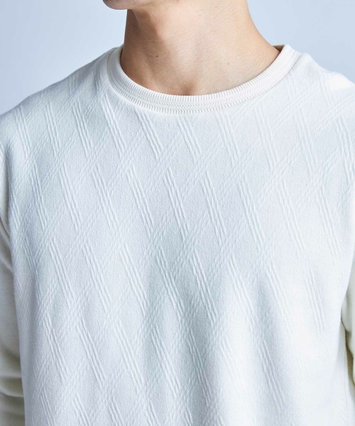 UNION STATION（ユニオンステーション）の「ジオメトリック フクレジャガードT（Tシャツ/カットソー・メンズ・ブラウン/ホワイト/ブラック・LL/L/M）」の7枚目の写真