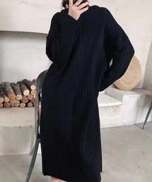 ニットフーディーロングワンピ
