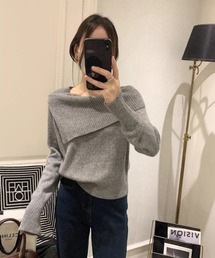 オフショルダー ニット プルオーバー
