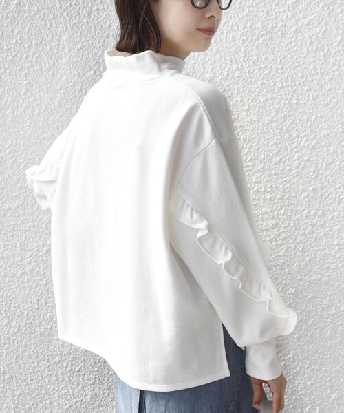 【美品】JUN&ROPE’ メリルハイテンション モックネック 長袖プルオーバー セール】【WEB限定】〈手洗い可能〉モックネック 袖 フリル デザイン