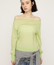 SLY(�X���C)��OFF SHOULDER 2WAY HG TOPS �I�t�V�����_�[ 2�E�F�C �n�C�Q�[�W �g�b�v�X �t��(�j�b�g/�Z�[�^�[)