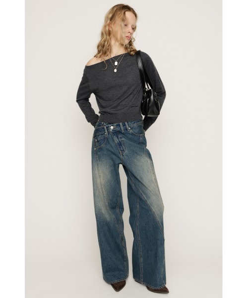 SLY(スライ)の「OFF SHOULDER 2WAY HG TOPS オフショルダー 2ウェイ ハイゲージ トップス 春服(ニット/セーター・レディース・キャメル/ライトグリーン/ダークグレー/ネイビー・FREE)」の12枚目の写真