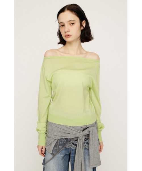 SLY(スライ)の「OFF SHOULDER 2WAY HG TOPS オフショルダー 2ウェイ ハイゲージ トップス 春服(ニット/セーター・レディース・キャメル/ライトグリーン/ダークグレー/ネイビー・FREE)」の18枚目の写真