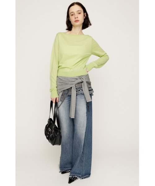 SLY(スライ)の「OFF SHOULDER 2WAY HG TOPS オフショルダー 2ウェイ ハイゲージ トップス 春服(ニット/セーター・レディース・キャメル/ライトグリーン/ダークグレー/ネイビー・FREE)」の19枚目の写真