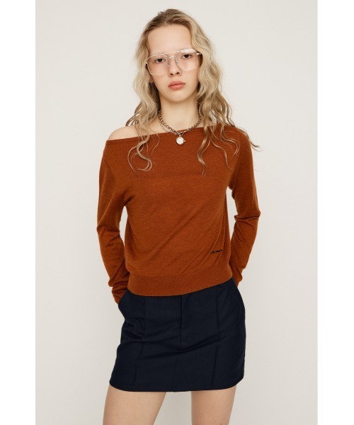 SLY(スライ)の「OFF SHOULDER 2WAY HG TOPS オフショルダー 2ウェイ ハイゲージ トップス 春服(ニット/セーター・レディース・キャメル/ライトグリーン/ダークグレー/ネイビー・FREE)」の7枚目の写真