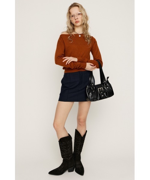 SLY(スライ)の「OFF SHOULDER 2WAY HG TOPS オフショルダー 2ウェイ ハイゲージ トップス 春服(ニット/セーター・レディース・キャメル/ライトグリーン/ダークグレー/ネイビー・FREE)」の8枚目の写真