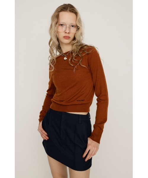 SLY(スライ)の「OFF SHOULDER 2WAY HG TOPS オフショルダー 2ウェイ ハイゲージ トップス 春服(ニット/セーター・レディース・キャメル/ライトグリーン/ダークグレー/ネイビー・FREE)」の9枚目の写真