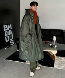 NOWLE（ノウル）の「【NOWLE】ウエストマーク 中綿 スタンドカラー ロングコート（ダウンジャケット/コート）」