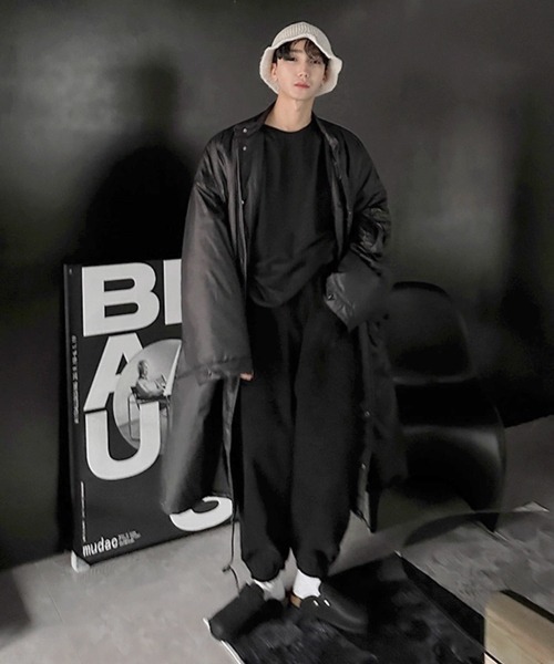 NOWLE(ノウル)の「【NOWLE】ウエストマーク 中綿 スタンドカラー ロングコート(ダウンジャケット/コート・メンズ・ブラック/ダークカーキ・FREE)」の15枚目の写真