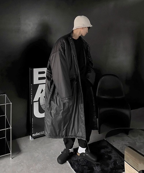 NOWLE(ノウル)の「【NOWLE】ウエストマーク 中綿 スタンドカラー ロングコート(ダウンジャケット/コート・メンズ・ブラック/ダークカーキ・FREE)」の16枚目の写真