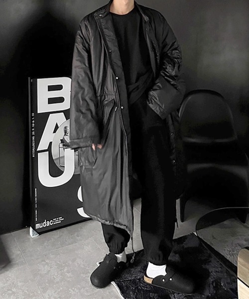 NOWLE(ノウル)の「【NOWLE】ウエストマーク 中綿 スタンドカラー ロングコート(ダウンジャケット/コート・メンズ・ブラック/ダークカーキ・FREE)」の17枚目の写真