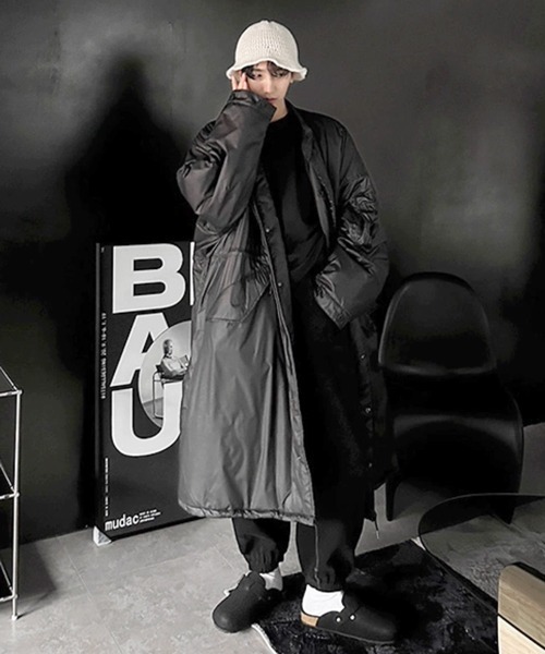 NOWLE(ノウル)の「【NOWLE】ウエストマーク 中綿 スタンドカラー ロングコート(ダウンジャケット/コート・メンズ・ブラック/ダークカーキ・FREE)」の18枚目の写真