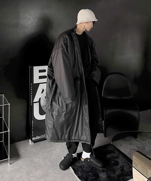 NOWLE(ノウル)の「【NOWLE】ウエストマーク 中綿 スタンドカラー ロングコート(ダウンジャケット/コート・メンズ・ブラック/ダークカーキ・FREE)」の20枚目の写真