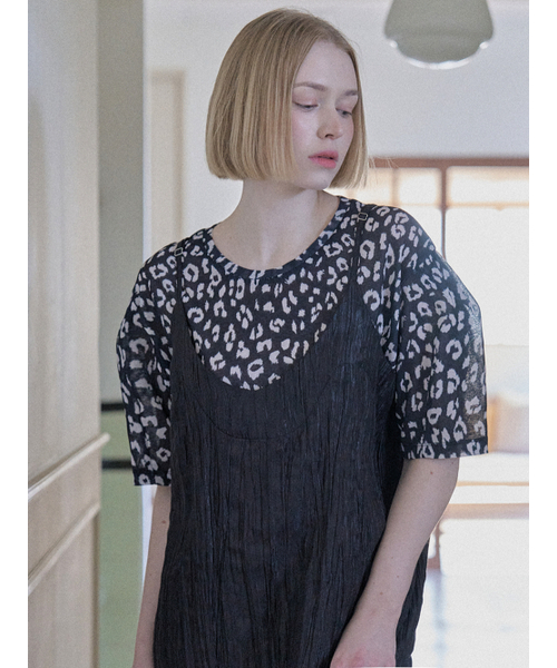 AVANT-G（アバン）の「Leopard Short Sleeve T-Shirt - BLACK（Tシャツ/カットソー・レディース・その他・FREE）」の3枚目の写真