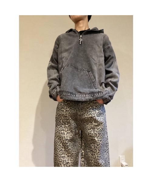 Bling Leads(ブリングリーズ)の「【Blss】【Blrng Leads】ケミカル加工 デニムプルパーカー(シャツ/ブラウス・メンズ・ブラック/ネイビー・FREE)」の2枚目の写真