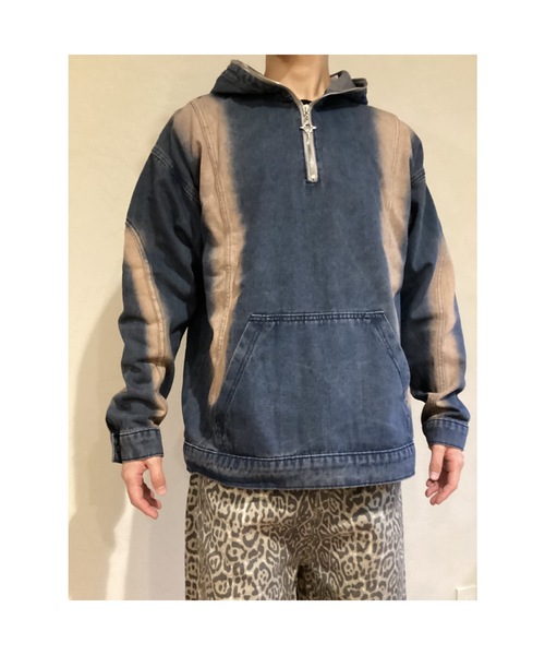 Bling Leads(ブリングリーズ)の「【Blss】【Blrng Leads】ケミカル加工 デニムプルパーカー(シャツ/ブラウス・メンズ・ブラック/ネイビー・FREE)」の4枚目の写真