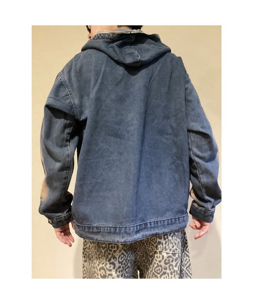 Bling Leads(ブリングリーズ)の「【Blss】【Blrng Leads】ケミカル加工 デニムプルパーカー(シャツ/ブラウス・メンズ・ブラック/ネイビー・FREE)」の7枚目の写真