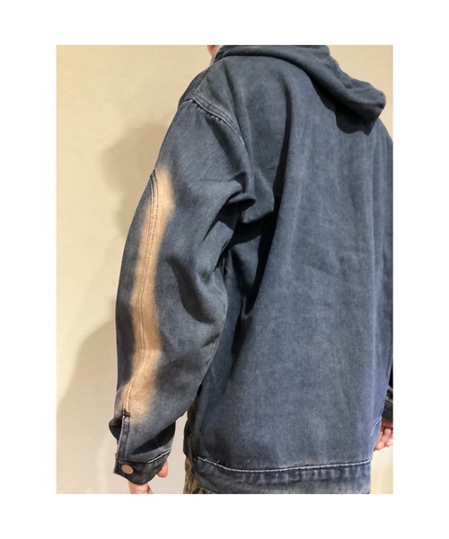 Bling Leads(ブリングリーズ)の「【Blss】【Blrng Leads】ケミカル加工 デニムプルパーカー(シャツ/ブラウス・メンズ・ブラック/ネイビー・FREE)」の8枚目の写真