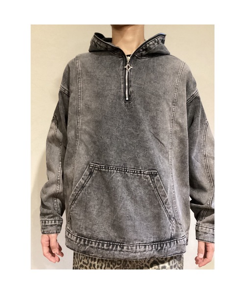 Bling Leads(ブリングリーズ)の「【Blss】【Blrng Leads】ケミカル加工 デニムプルパーカー(シャツ/ブラウス・メンズ・ブラック/ネイビー・FREE)」の9枚目の写真