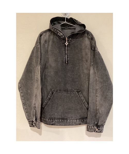 Bling Leads(ブリングリーズ)の「【Blss】【Blrng Leads】ケミカル加工 デニムプルパーカー(シャツ/ブラウス・メンズ・ブラック/ネイビー・FREE)」の14枚目の写真