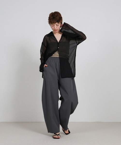 select MOCA（セレクトモカ）の「コクーンイージーナイロンパンツ（その他パンツ・レディース・ブラック/チャコールグレー・FREE）」の8枚目の写真