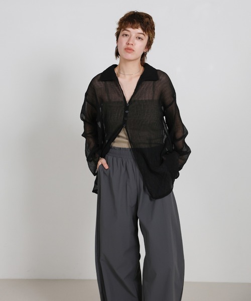 select MOCA（セレクトモカ）の「コクーンイージーナイロンパンツ（その他パンツ・レディース・ブラック/チャコールグレー・FREE）」の10枚目の写真