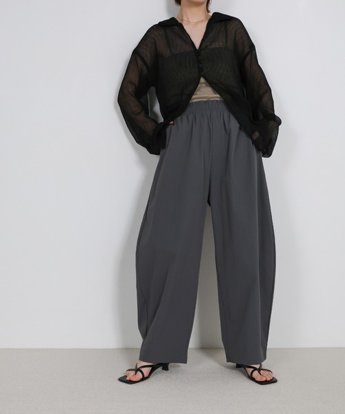 select MOCA（セレクトモカ）の「コクーンイージーナイロンパンツ（その他パンツ・レディース・ブラック/チャコールグレー・FREE）」の6枚目の写真