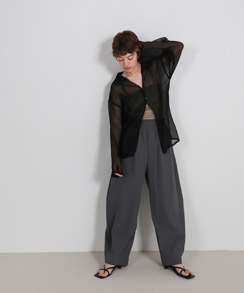 select MOCA（セレクトモカ）の「コクーンイージーナイロンパンツ（その他パンツ・レディース・ブラック/チャコールグレー・FREE）」の11枚目の写真