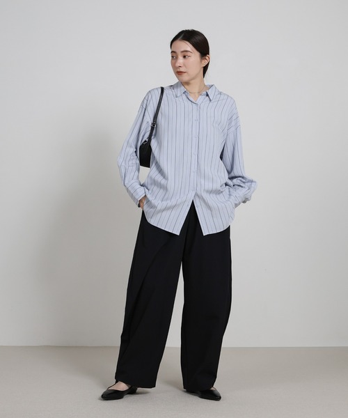 select MOCA（セレクトモカ）の「コクーンイージーナイロンパンツ（その他パンツ・レディース・ブラック/チャコールグレー・FREE）」の4枚目の写真