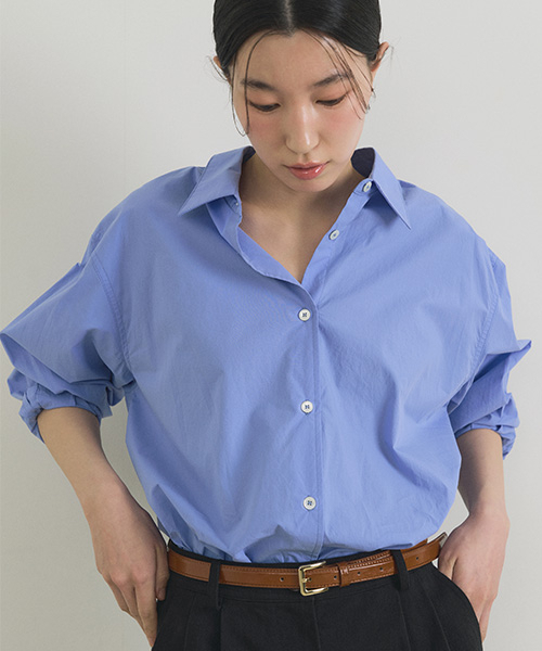 LINGSEOUL(リングソウル)の「bio poplin shirt-blue(シャツ/ブラウス・レディース・その他・S/M)」の2枚目の写真