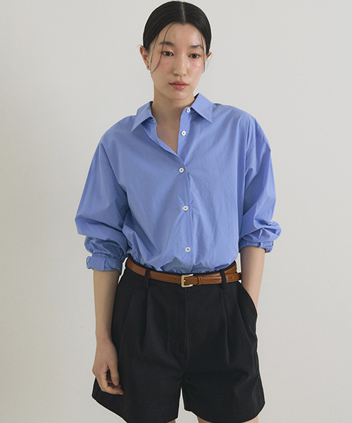 LINGSEOUL(リングソウル)の「bio poplin shirt-blue(シャツ/ブラウス・レディース・その他・S/M)」の3枚目の写真