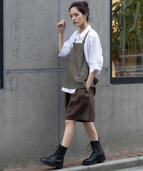 Munich（ミューニック）の「【吸水・速乾性】ポリエステルレーヨンカラミ織りジレ（ベスト・レディース・ベージュ/ブラック/ブラウン・FREE）」の5枚目の写真