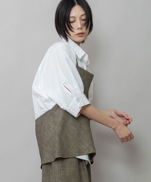 Munich（ミューニック）の「【吸水・速乾性】ポリエステルレーヨンカラミ織りジレ（ベスト・レディース・ベージュ/ブラック/ブラウン・FREE）」の9枚目の写真