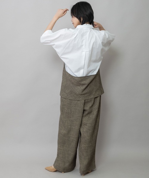 Munich（ミューニック）の「【吸水・速乾性】ポリエステルレーヨンカラミ織りジレ（ベスト・レディース・ベージュ/ブラック/ブラウン・FREE）」の11枚目の写真