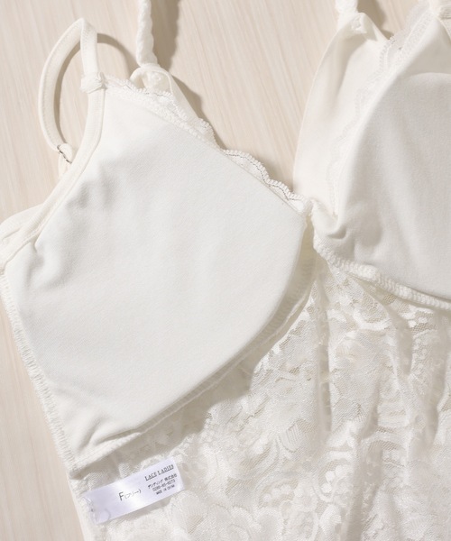 Lace Ladies(レースレディース)の「配レース フロント ツイスト カップ付き キャミソール(キャミソール・レディース・ブラック/ホワイト・FREE)」の13枚目の写真