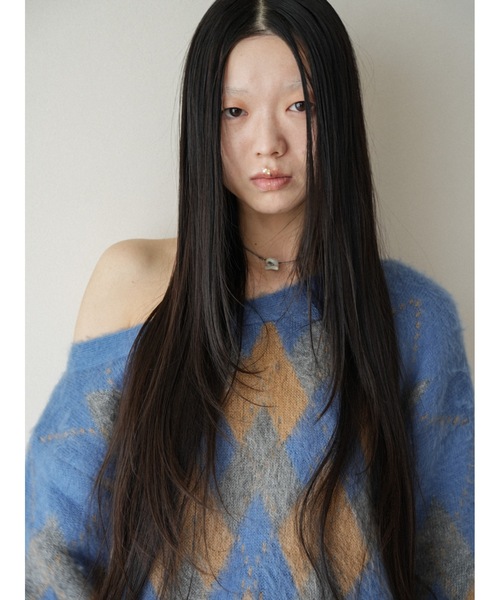 Katrin TOKYO(カトリーントーキョー)の「asymmetry argyle knit(ニット/セーター・レディース・チャコールグレー/ブルー・FREE/XS)」の2枚目の写真