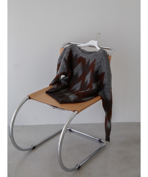 Katrin TOKYO(カトリーントーキョー)の「asymmetry argyle knit(ニット/セーター・レディース・チャコールグレー/ブルー・FREE/XS)」の5枚目の写真