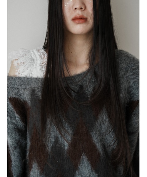 Katrin TOKYO(カトリーントーキョー)の「asymmetry argyle knit(ニット/セーター・レディース・チャコールグレー/ブルー・FREE/XS)」の10枚目の写真