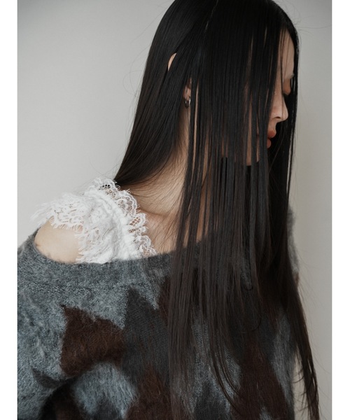 Katrin TOKYO(カトリーントーキョー)の「asymmetry argyle knit(ニット/セーター・レディース・チャコールグレー/ブルー・FREE/XS)」の18枚目の写真