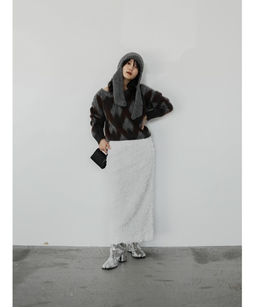 Katrin TOKYO(カトリーントーキョー)の「asymmetry argyle knit(ニット/セーター・レディース・チャコールグレー/ブルー・FREE/XS)」の21枚目の写真