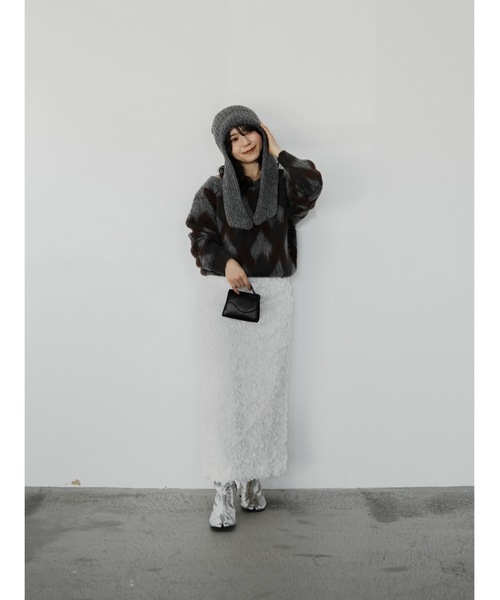 Katrin TOKYO(カトリーントーキョー)の「asymmetry argyle knit(ニット/セーター・レディース・チャコールグレー/ブルー・FREE/XS)」の22枚目の写真